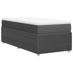 Boxspringbett mit Matratze Dunkelgrau 100x200 cm Stoff