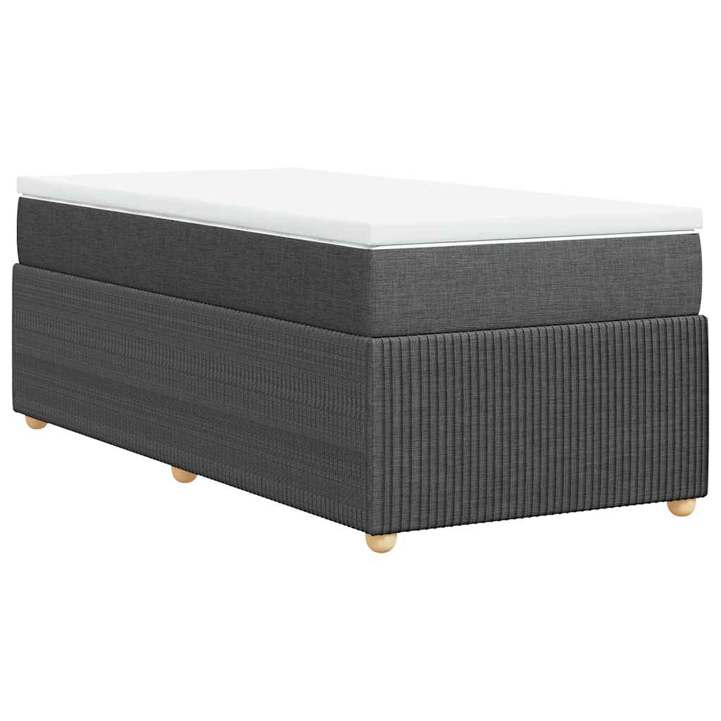 Boxspringbett mit Matratze Dunkelgrau 100x200 cm Stoff