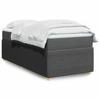 Boxspringbett mit Matratze Dunkelgrau 100x200 cm Stoff