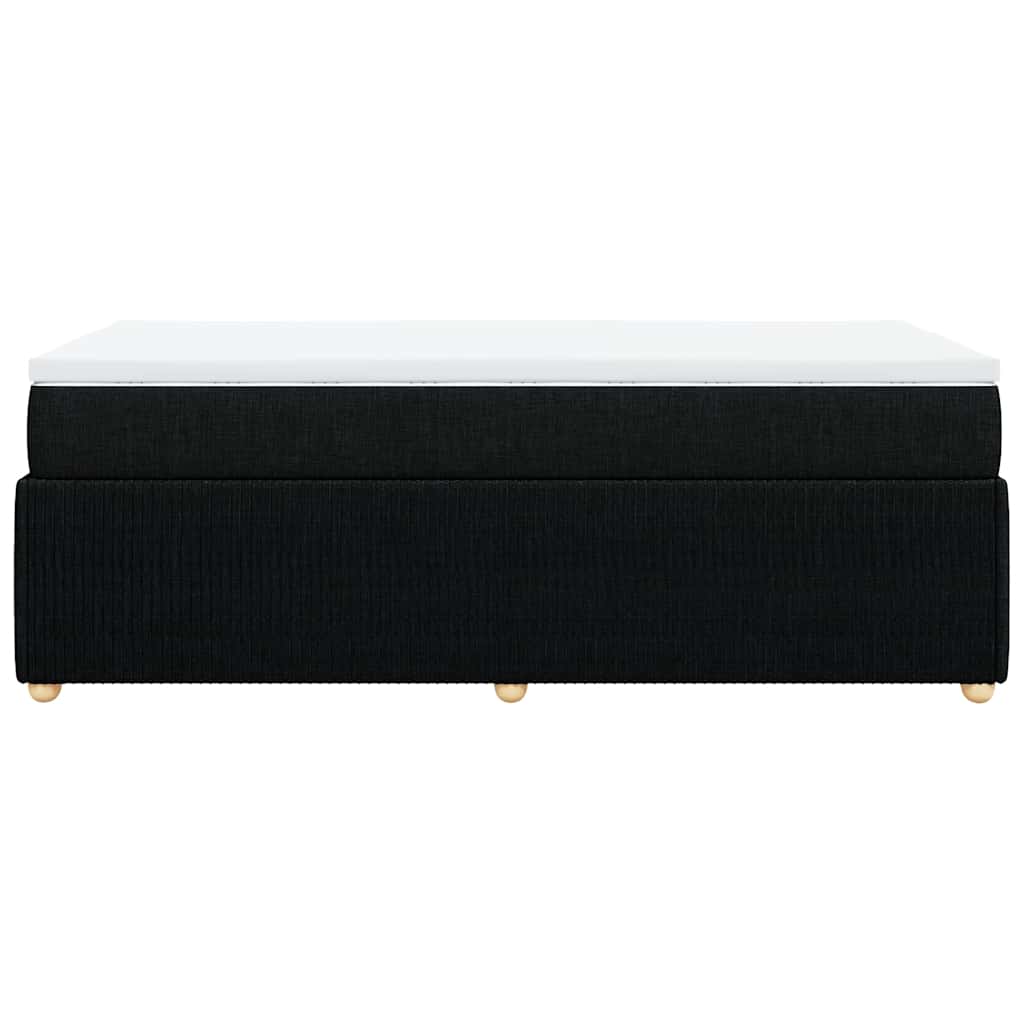 Boxspringbett mit Matratze Schwarz 100x200 cm Stoff