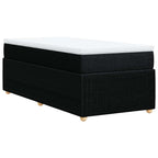 Boxspringbett mit Matratze Schwarz 100x200 cm Stoff