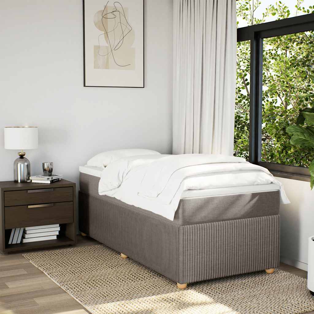 Boxspringbett mit Matratze Taupe 100x200 cm Stoff