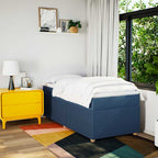 Boxspringbett mit Matratze Blau 100x200 cm Stoff