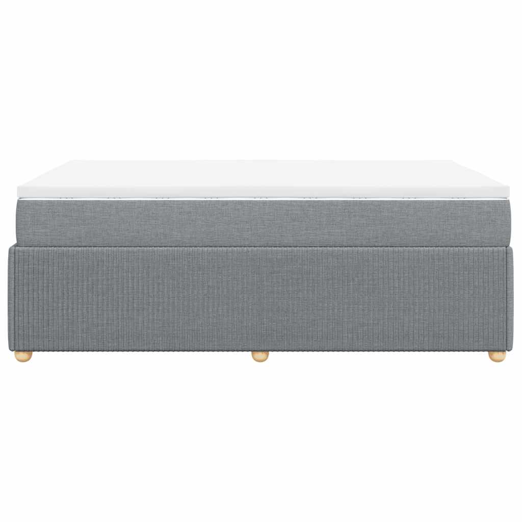 Boxspringbett mit Matratze Hellgrau 120x190 cm Stoff