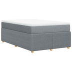 Boxspringbett mit Matratze Hellgrau 120x200 cm Stoff