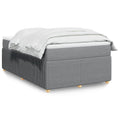 Boxspringbett mit Matratze Hellgrau 120x200 cm Stoff