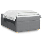 Boxspringbett mit Matratze Hellgrau 120x200 cm Stoff
