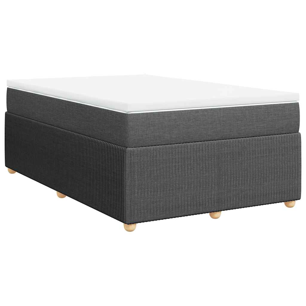 Boxspringbett mit Matratze Dunkelgrau 120x200 cm Stoff