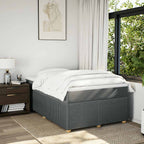 Boxspringbett mit Matratze Dunkelgrau 120x200 cm Stoff