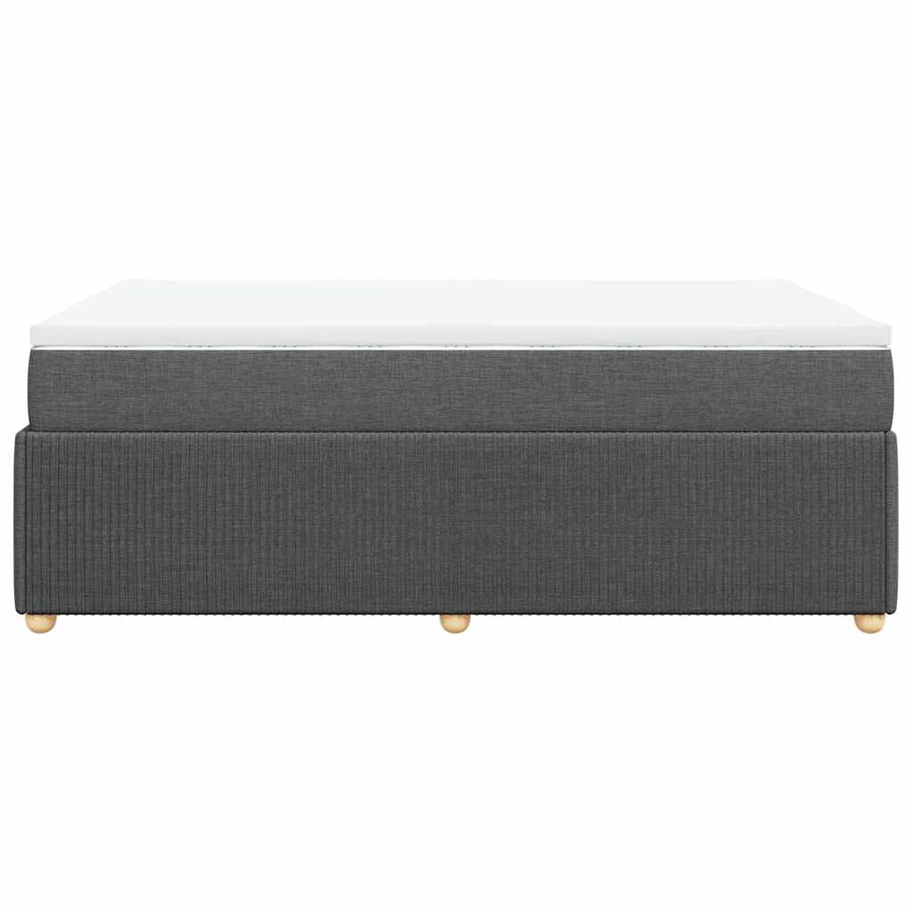 Boxspringbett mit Matratze Dunkelgrau 120x200 cm Stoff