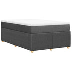 Boxspringbett mit Matratze Dunkelgrau 120x200 cm Stoff
