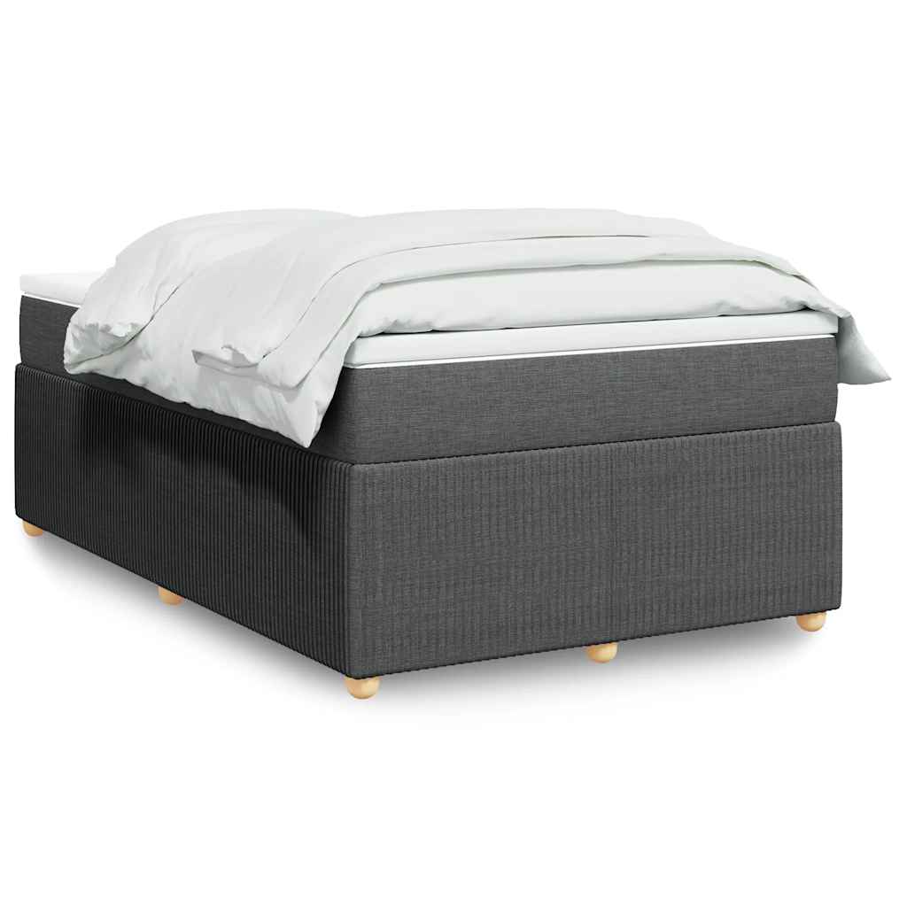 Boxspringbett mit Matratze Dunkelgrau 120x200 cm Stoff