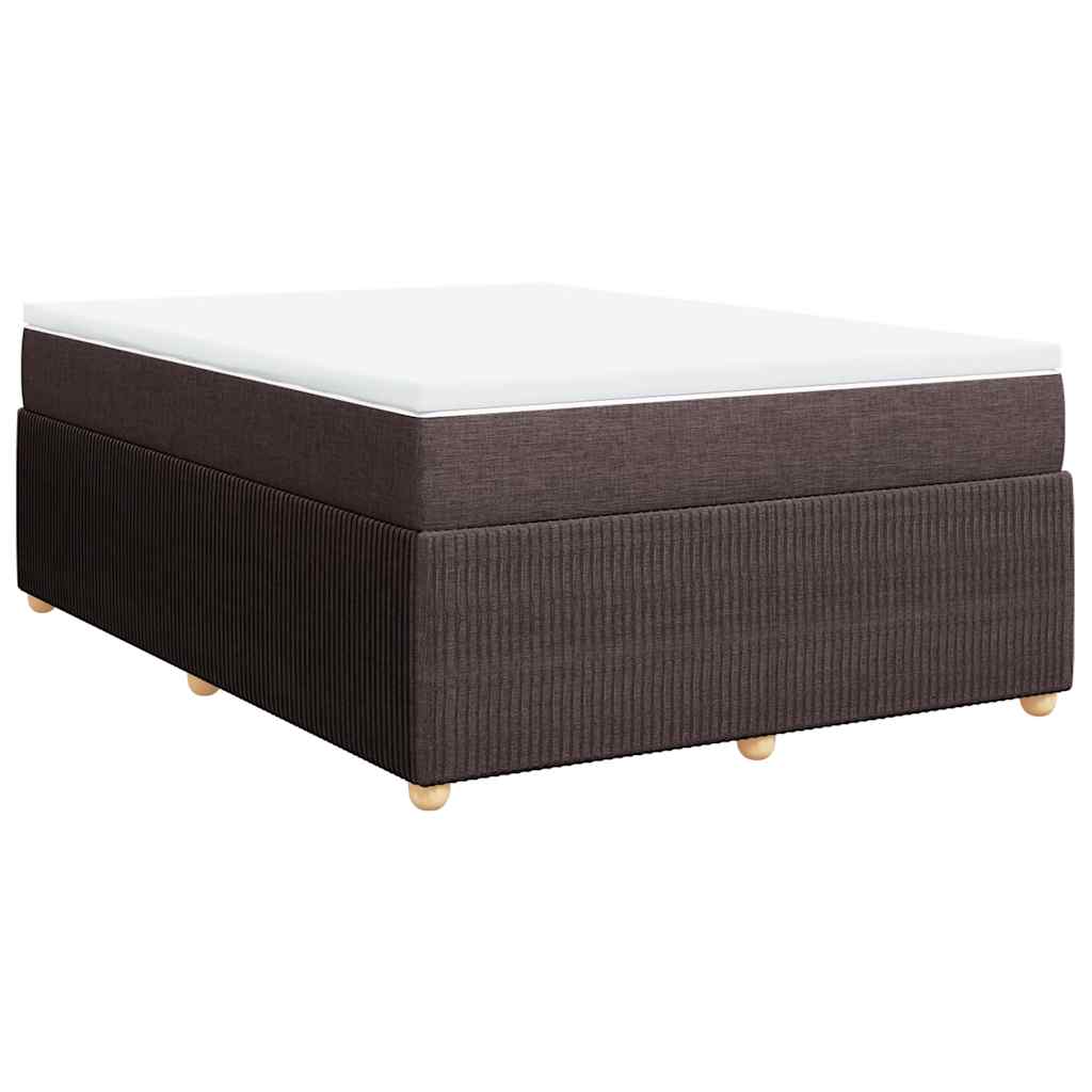 Boxspringbett mit Matratze Dunkelbraun 140x190 cm Stoff