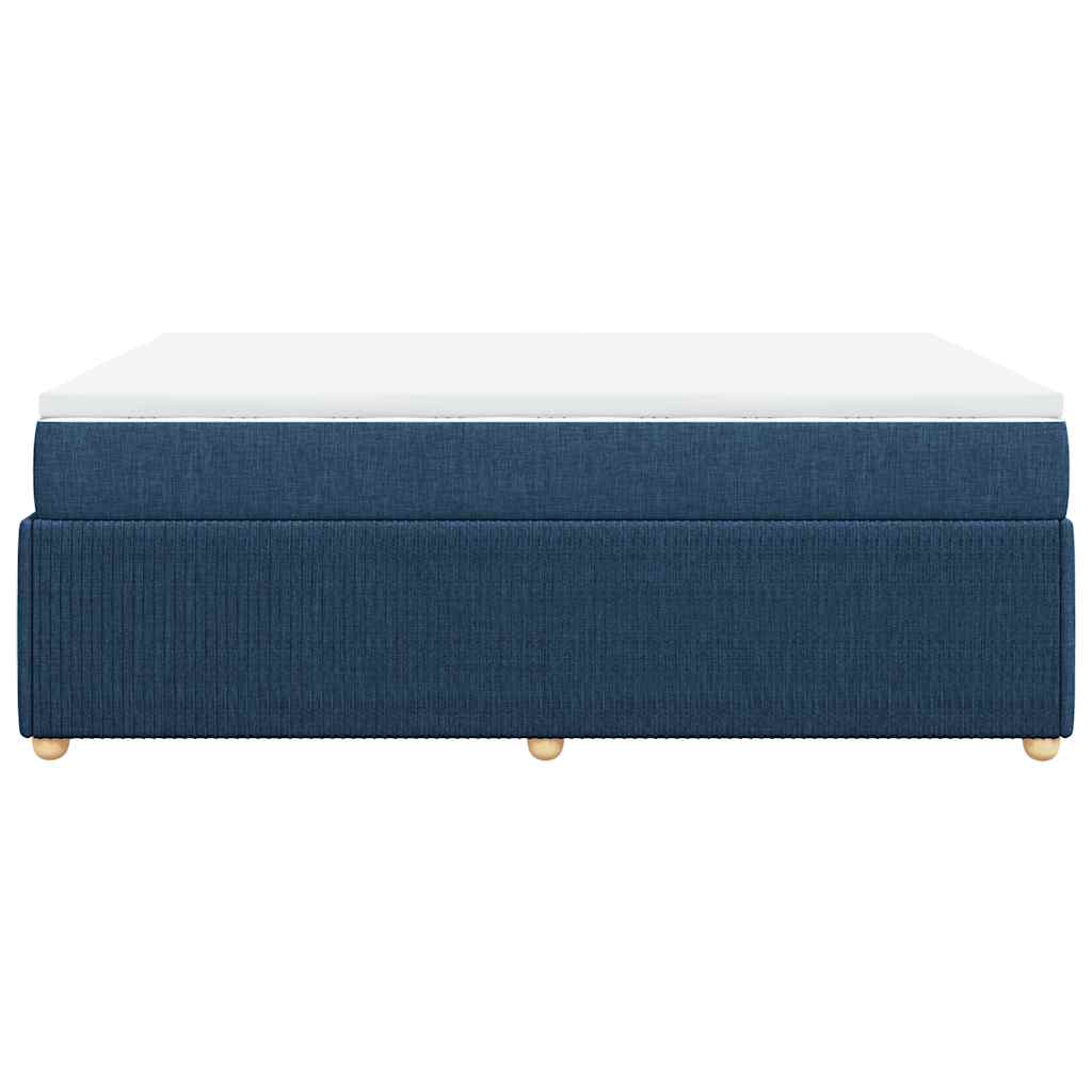Boxspringbett mit Matratze Blau 160x200 cm Stoff