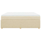 Boxspringbett mit Matratze Creme 200x200 cm Stoff