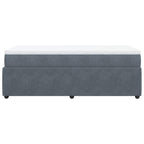 Boxspringbett mit Matratze Dunkelgrau 80x200 cm Samt
