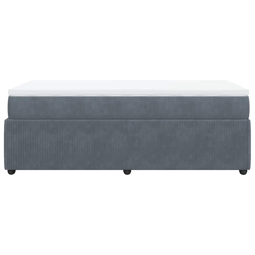 Boxspringbett mit Matratze Dunkelgrau 80x200 cm Samt