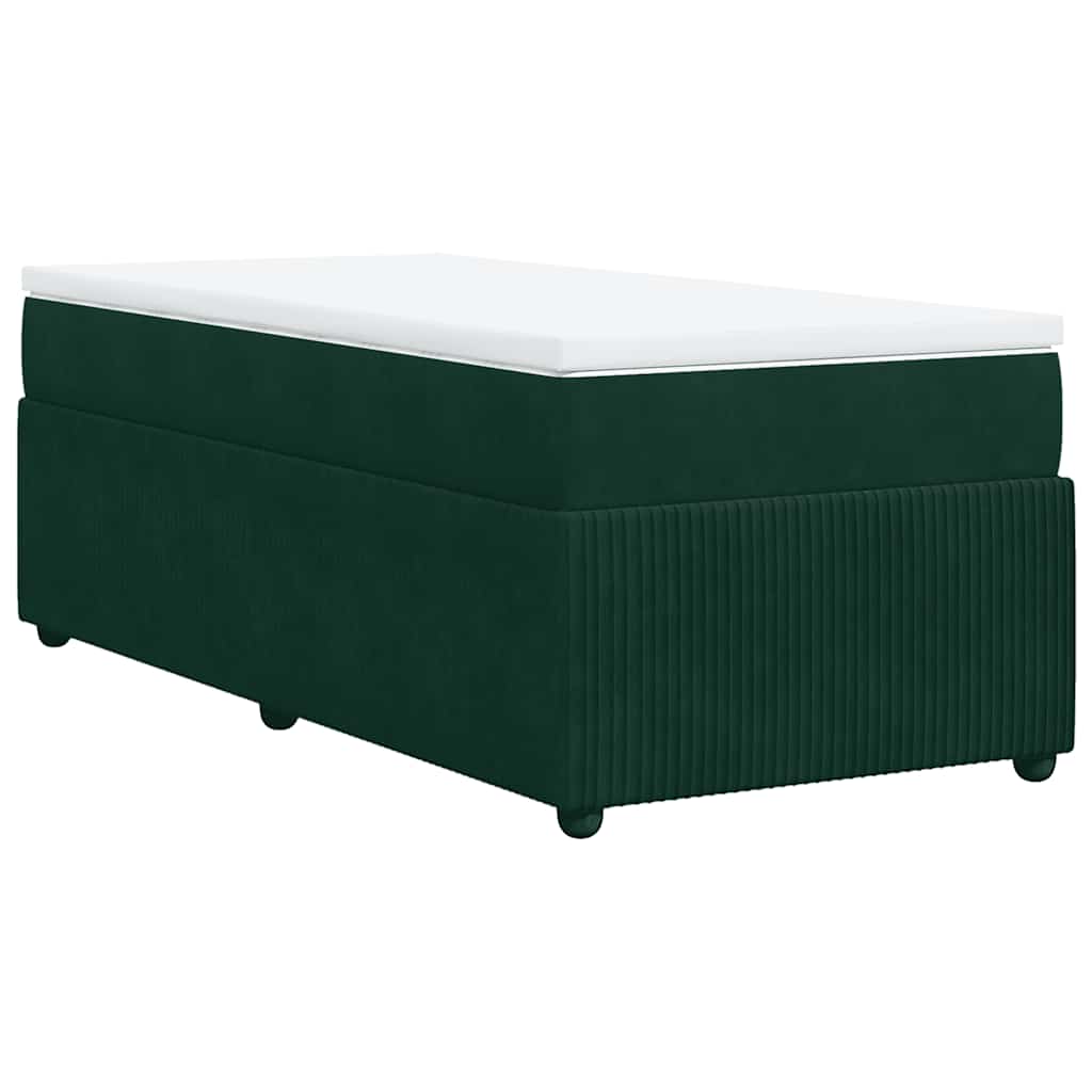 Boxspringbett mit Matratze Dunkelgrün 80x200 cm Samt