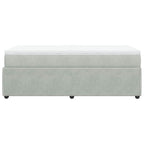 Boxspringbett mit Matratze Hellgrau 90x190 cm Samt