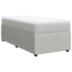 Boxspringbett mit Matratze Hellgrau 100x200 cm Samt