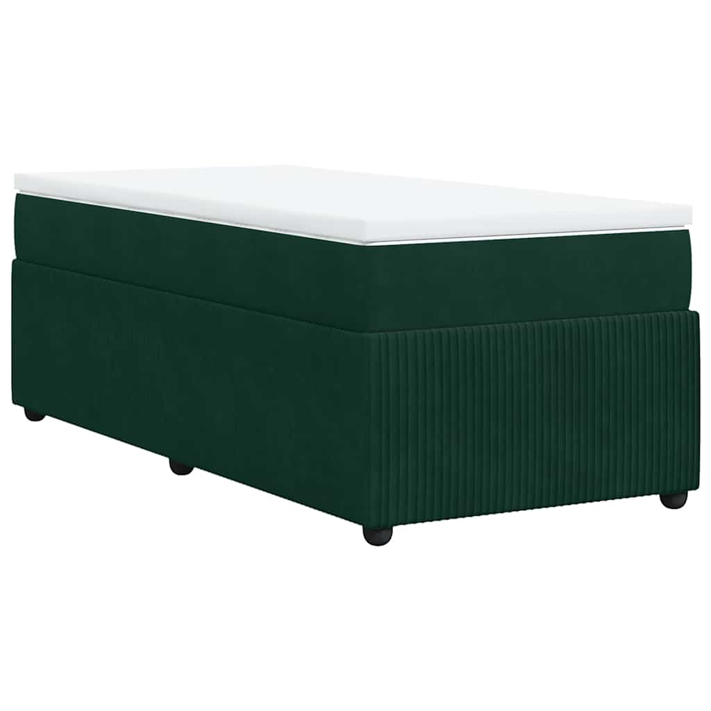 Boxspringbett mit Matratze Dunkelgrün 100x200 cm Samt
