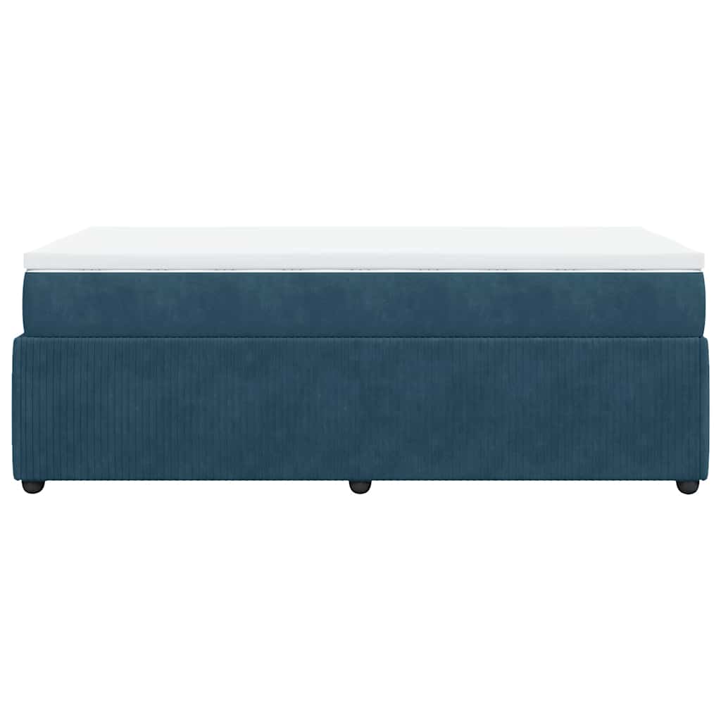 Boxspringbett mit Matratze Dunkelblau 100x200 cm Samt