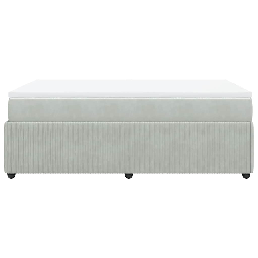 Boxspringbett mit Matratze Hellgrau 120x190 cm Samt