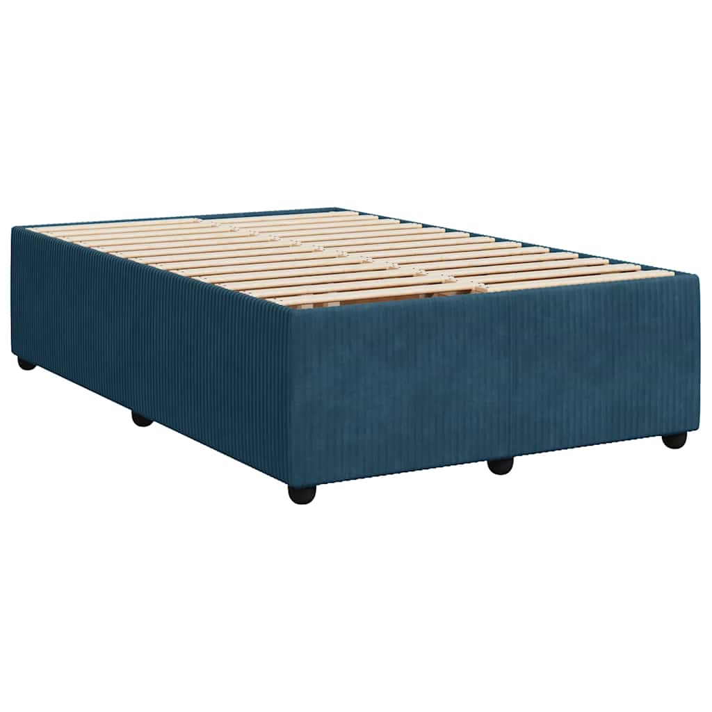 Boxspringbett mit Matratze Dunkelblau 120x190 cm Samt