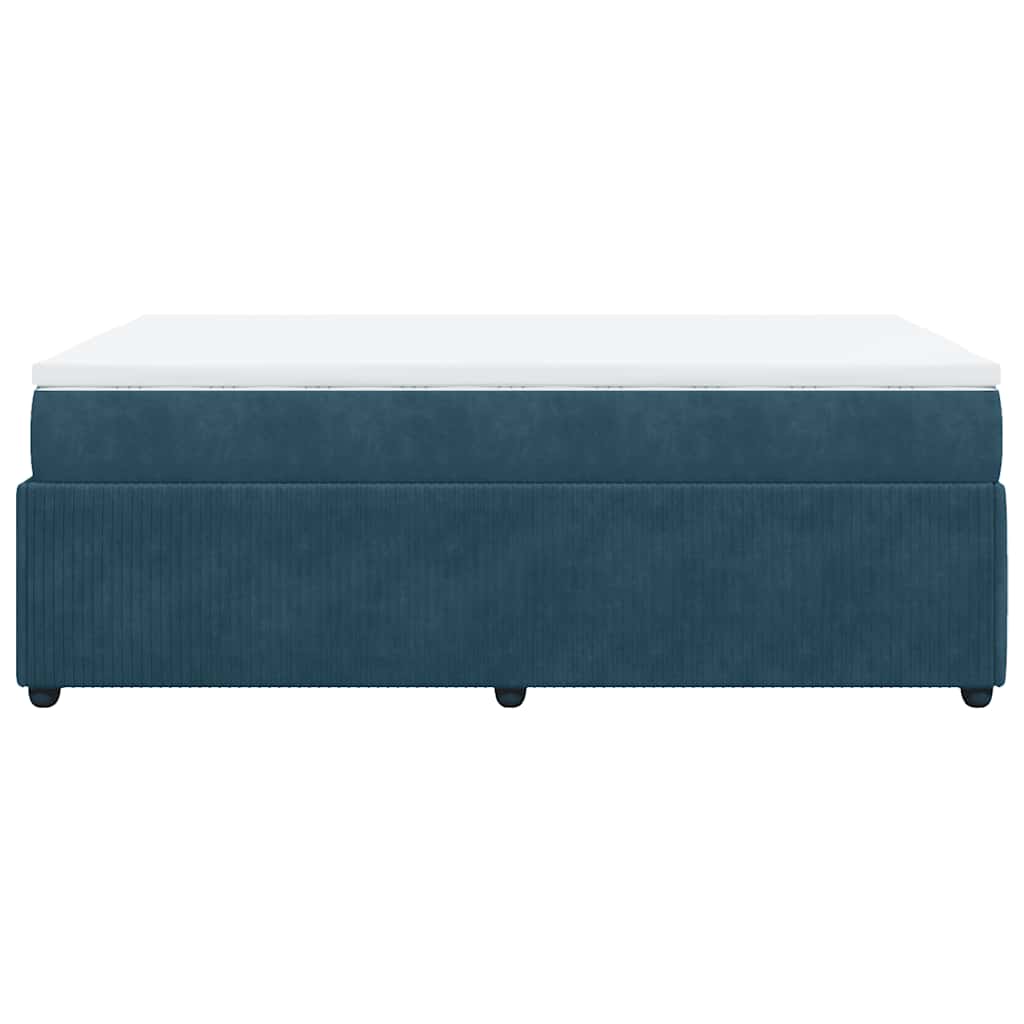 Boxspringbett mit Matratze Dunkelblau 120x190 cm Samt