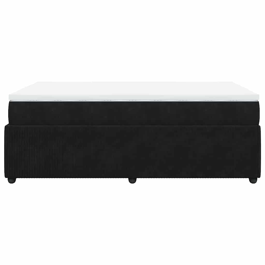 Boxspringbett mit Matratze Schwarz 120x200 cm Samt