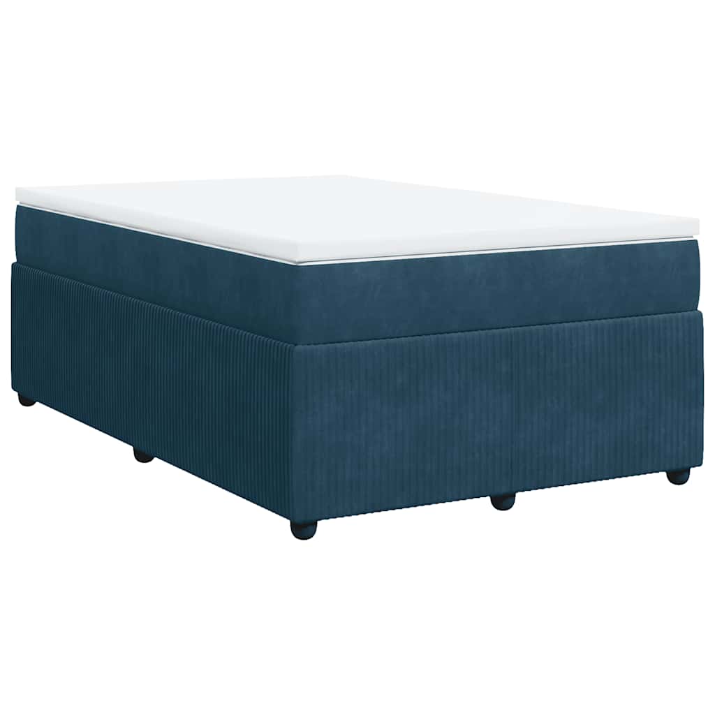 Boxspringbett mit Matratze Dunkelblau 120x200 cm Samt