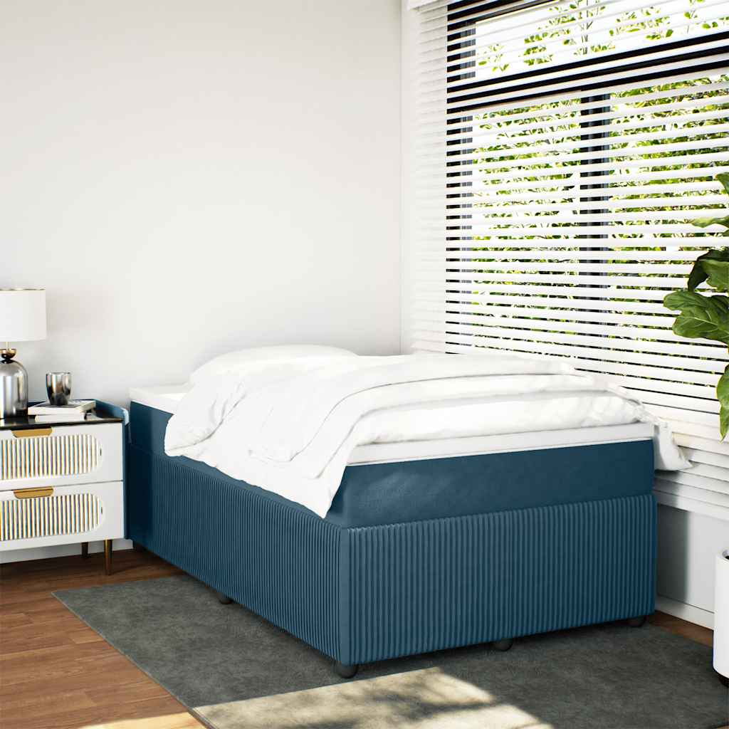 Boxspringbett mit Matratze Dunkelblau 120x200 cm Samt