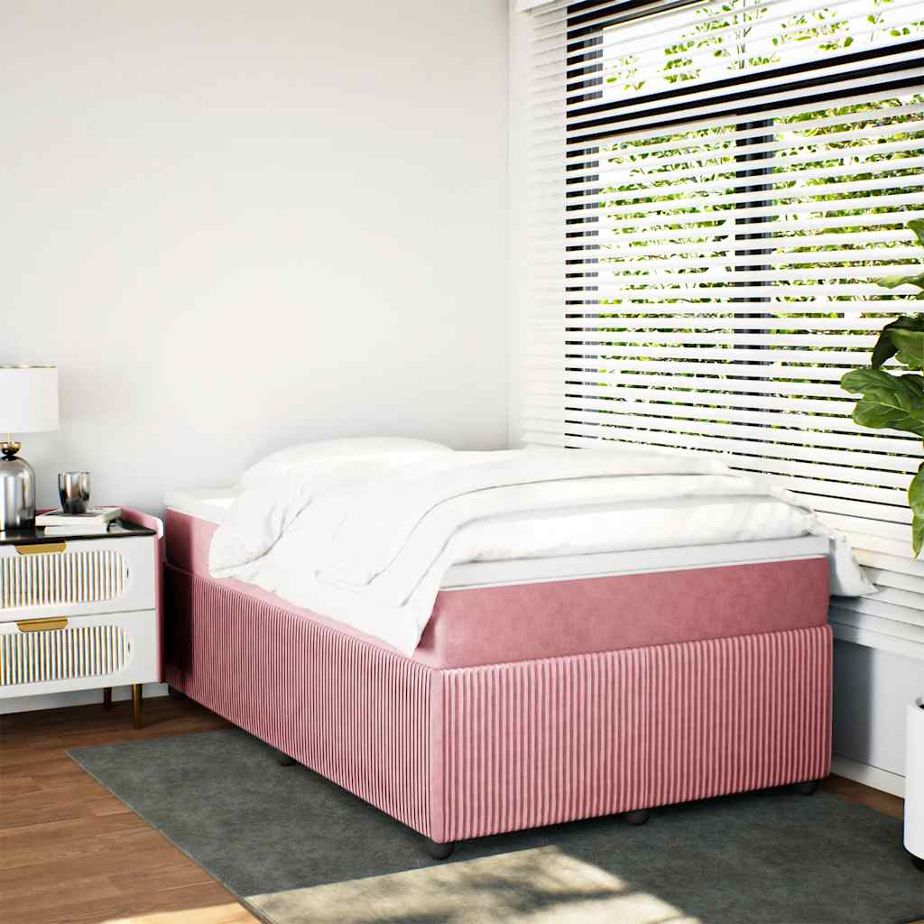 Boxspringbett mit Matratze Rosa 120x200 cm Samt