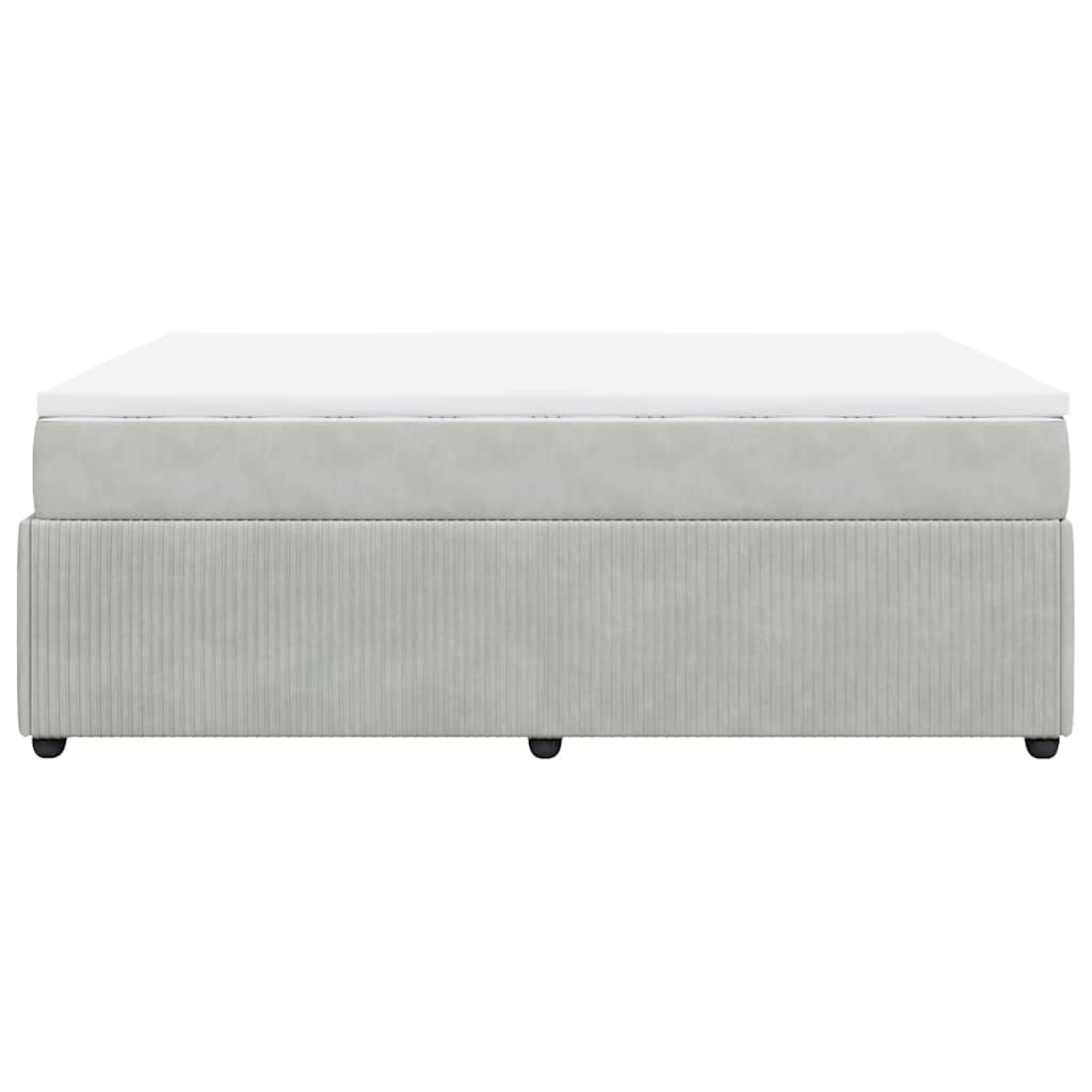 Boxspringbett mit Matratze Hellgrau 140x190 cm Samt