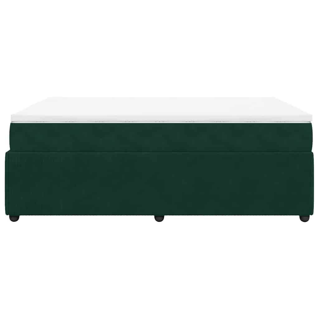 Boxspringbett mit Matratze Dunkelgrün 140x190 cm Samt