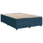 Boxspringbett mit Matratze Dunkelblau 140x190 cm Samt