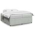 Boxspringbett mit Matratze Hellgrau 200x200 cm Samt