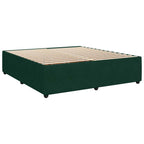 Boxspringbett mit Matratze Dunkelgrün 200x200 cm Samt