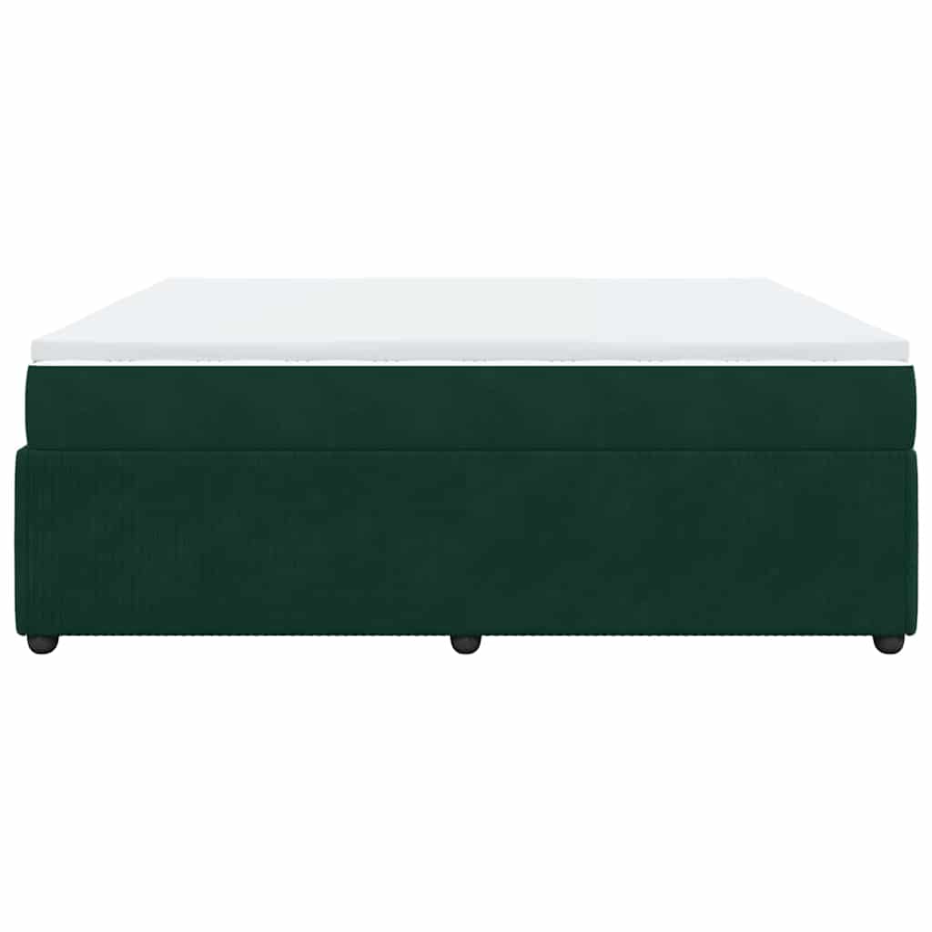 Boxspringbett mit Matratze Dunkelgrün 200x200 cm Samt