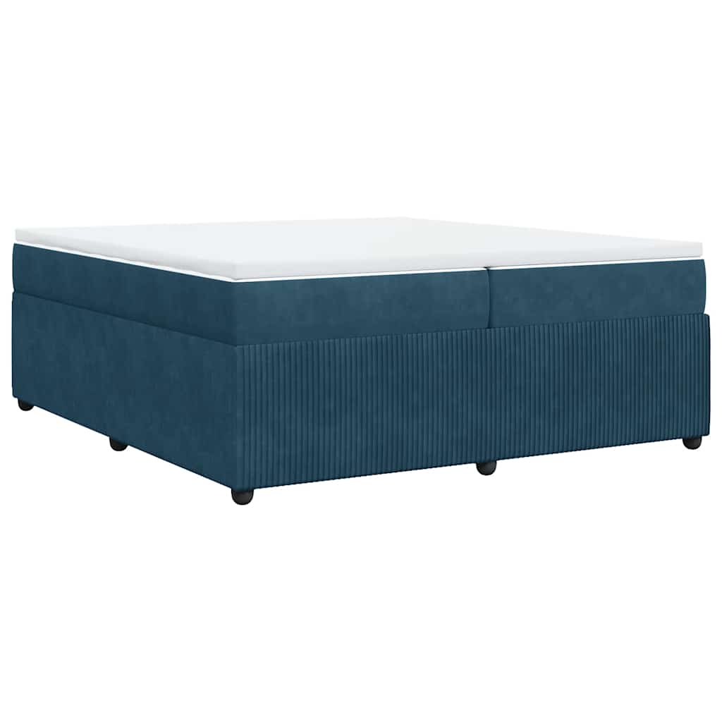 Boxspringbett mit Matratze Dunkelblau 200x200 cm Samt
