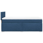 Boxspringbett mit Matratze Blau 90x200 cm Stoff