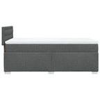 Boxspringbett mit Matratze Dunkelgrau 90x200 cm Stoff