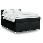 Boxspringbett mit Matratze Schwarz 140x190 cm Stoff