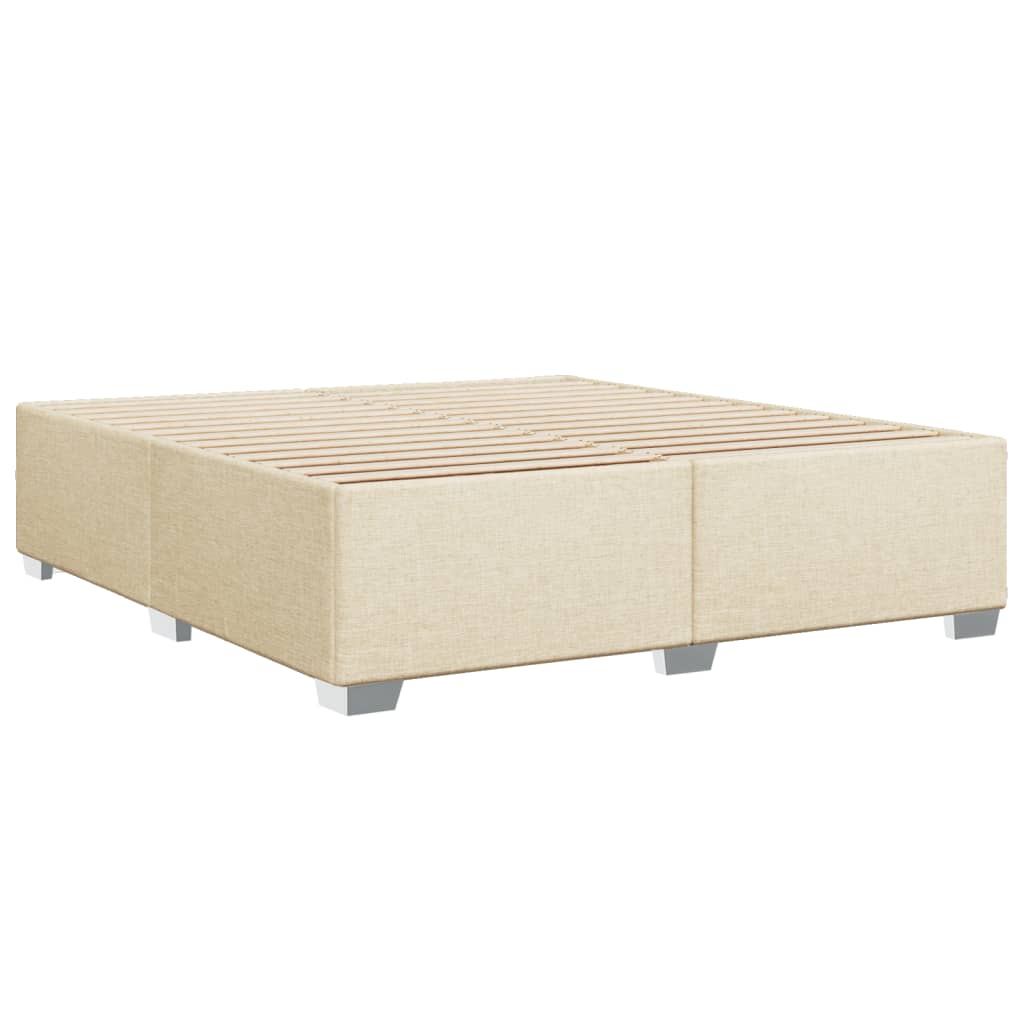 Boxspringbett mit Matratze Creme 180x200 cm Stoff