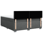Boxspringbett mit Matratze Dunkelgrau 200x200 cm Stoff