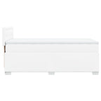 Boxspringbett mit Matratze Weiß 90x200 cm Kunstleder