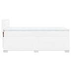 Boxspringbett mit Matratze Weiß 100x200 cm Kunstleder