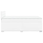 Boxspringbett mit Matratze Weiß 120x200 cm Kunstleder
