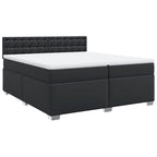 Boxspringbett mit Matratze Schwarz 200x200 cm Kunstleder