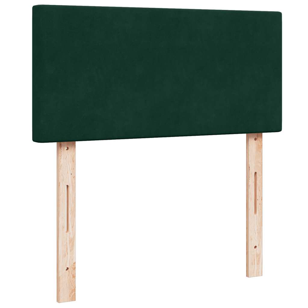 Boxspringbett mit Matratze Dunkelgrün 80x200 cm Samt